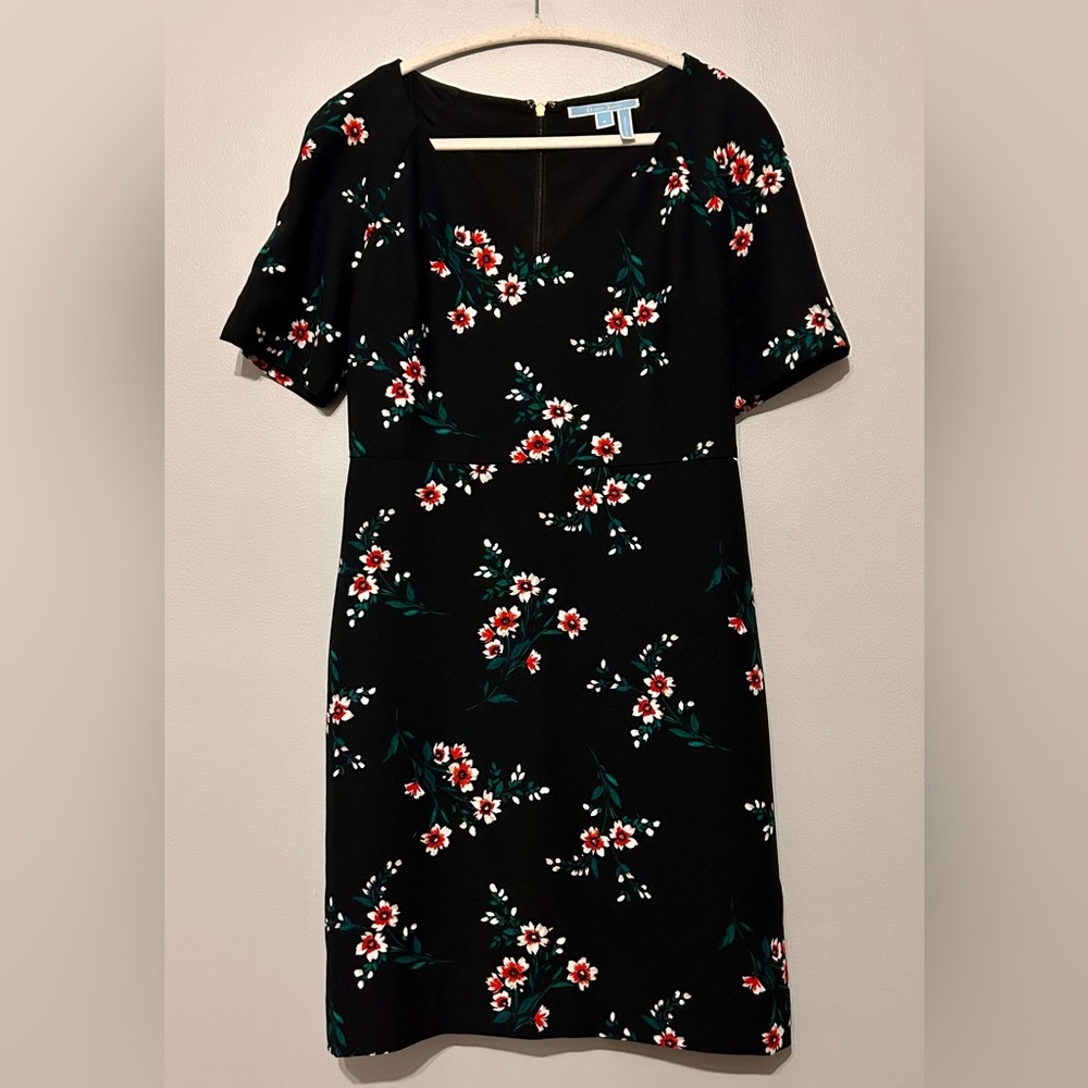 Draper James Black Floral Short Sleeve Dress | Size 4